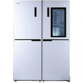 تصویر  یخچال فریزر دو قلو استیلون شیشه ای DOOR IN DOOR سفید