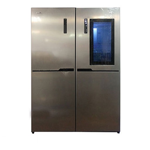 تصویر  یخچال فریزر دو قلو استیلون شیشه ای DOOR IN DOOR استیل